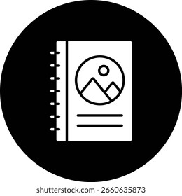 Ícono de Vector del álbum. Se puede utilizar para aplicaciones de impresión, móviles y de Web.