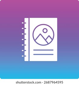 Ícono de Vector del álbum. Se puede utilizar para aplicaciones de impresión, móviles y de Web.
