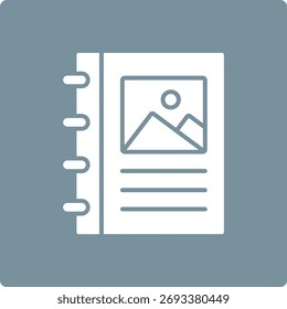 Ícono de Vector del álbum. Se puede utilizar para aplicaciones de impresión, móviles y de Web.