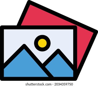 icono de color de la línea vectorial del álbum