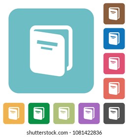 Album white flat icons on color rounded square backgrounds