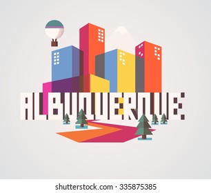 Albuquerque city logo in colorful vector