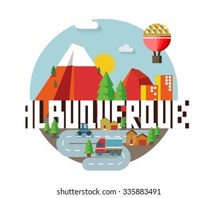 Albuquerque city logo in colorful vector