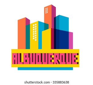 Albuquerque city logo in colorful vector