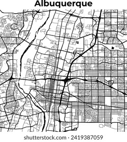 Albuquerque City Map, Cartography Map, Street Layout Map