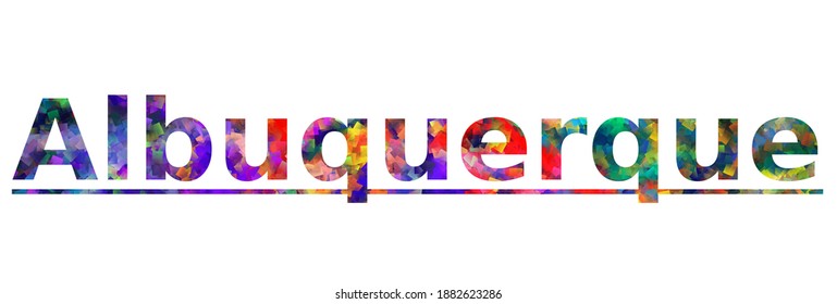 Albuquerque. Colorful typography text banner. Vector the word albuquerque design. Can be used to logo, card, poster, heading and beautiful title