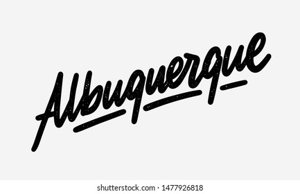 Albuquerque handwritten city name.Modern Calligraphy Hand Lettering for Printing,background ,logo, for posters, invitations, cards, etc. Typography vector.