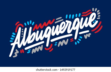 Albuquerque handwritten city name.Modern Calligraphy Hand Lettering for Printing,background ,logo, for posters, invitations, cards, etc. Typography vector.