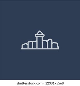 albuquerque icon. Trendy flat vector line albuquerque icon on dark blue background from United States of America collection. 