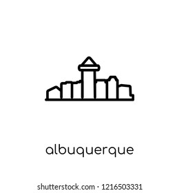 albuquerque icon. Trendy modern flat linear vector albuquerque icon on white background from thin line United States of America collection, editable outline stroke vector illustration