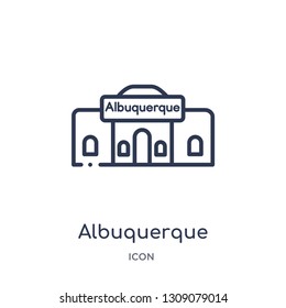 albuquerque icon from united states of america outline collection. Thin line albuquerque icon isolated on white background.