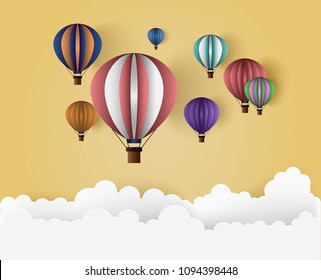 Albuquerque International Balloon Fiesta Paper Art Vector