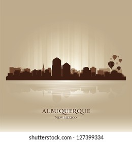 Albuquerque, New Mexico skyline city silhouette