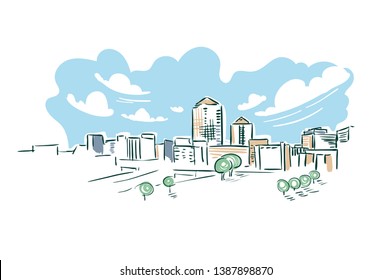 Albuquerque New Mexico usa America vector sketch city illustration line art 
