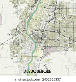 Albuquerque New Mexico USA map poster art