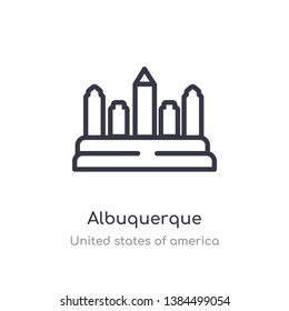 albuquerque outline icon. isolated line vector illustration from united states of america collection. editable thin stroke albuquerque icon on white background