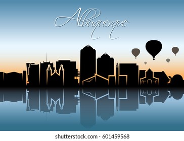 Albuquerque skyline - New Mexico - vector illustration