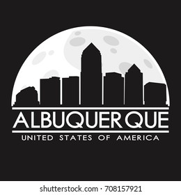 Albuquerque Skyline Silhouette City Vector Design Art Landmark.