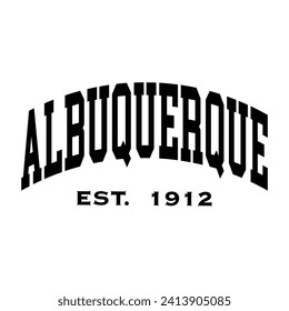 Albuquerque typography design for tshirt hoodie baseball cap jacket and other uses vector
