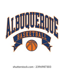 Albuquerque typography design vector, usa state shirt design vector. Jersey design vector, T-shirt design for usa 
