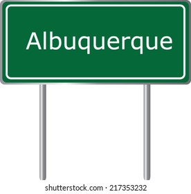 Albuquerque,New Mexico, road sign green vector illustration, USA city