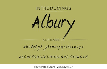 Albury Vector Illustration Grunge Horror Typografie. Handgefertigte Brush-Schriftart.