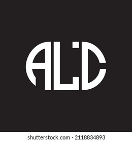 ALC-Brief-Logo-Design auf schwarzem Hintergrund. ALC 
Creative Initials Buchstaben Logo Konzept. 