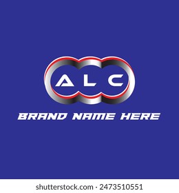 ALC-Buchstabenlogo-Vektorgrafik Einzigartig Attraktiv Modern Initial Design Weiß Farbe auf blauem Hintergrund ALC-Buchstabenlogo-Icon-Design
