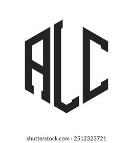 ALC-Logo-Design. Anfangsbuchstabe ALC-Monogramm Logo mit Hexagon-Form