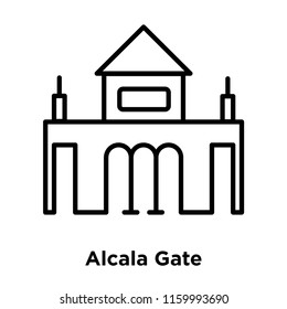 Alcala Gate icon vector isolated on white background, Alcala Gate transparent sign , line or linear sign, element design in outline style