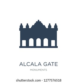 alcala gate icon vector on white background, alcala gate trendy filled icons from Monuments collection, alcala gate vector illustration
