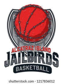 Alcatraz Island Jailbirds Fictional Basketball Design