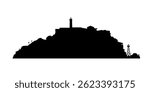 Alcatraz island vector. Alcatraz vector.