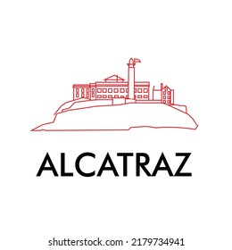 ALCATRAZ Line Art Vector Illustration