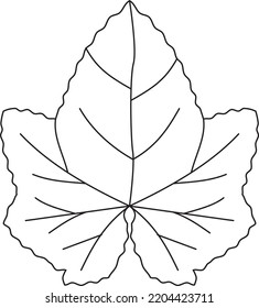 Alcea rosea hollyhock icono vector hoja negro y blanco
