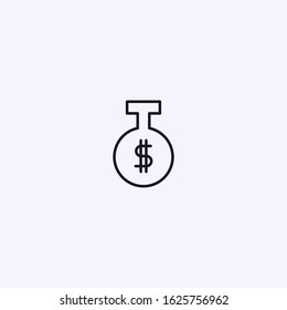 Alchemical bottle with a dollar icon inside