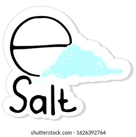 Alchemical element salt. Medieval alchemical sign. The sticker is drawn by hand. Flat illustration on a white background.Conceptual design for tattoo, coloring or greeting card. EPS10.