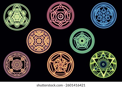 Alchemical Sacred Circle Symbols Set
