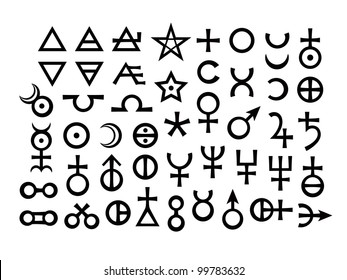 Alchemical Signs, part 1: Metals, Minerals and Alkali (Alchemical Symbols set)