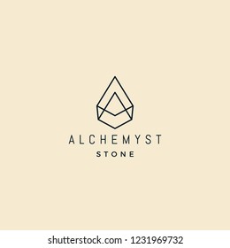 Alchemist simple and modern stone logo design inspiration with line art style