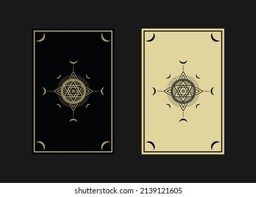 alchemist symbol with crescent moon, boho style and luxury