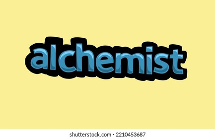 ALCHEMIST writing vector design on a yellow background very simple and very cool