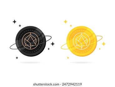 Alchemix (ALCX) coin flat icon isolated on white background.