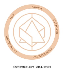 Alchemix cryptocurrency logo. ALCX crypto symbol icon flat vector illustration. EPS 10 editable template.  svg