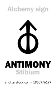 Alchemy Alphabet: ANTIMONY (Stibium), one of mundane stuffs, "metal of earth", figur.: Free Spirit of human; eq.: mesdemet, sürmä, сурьма: 1) Antimony ore; 2) Regulus of Antimony (pure): formula=[St].