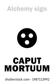 Alchemy Alphabet: CAPUT MORTUUM ("DEAD HEAD") — i.e. leftovers, worthless remains, nonvolatile residue, useless substance after sublimation or distillation. Alt.name: «Mummy brown», «Egyptian brown».