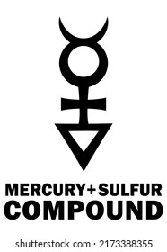 Compuesto de mercurio y azufre. Signo alquímico, símbolo medieval.