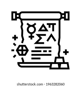 alchemy astrological line icon vector. alchemy astrological sign. isolated contour symbol black illustration
