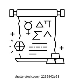 alchemy astrological line icon vector. alchemy astrological sign. isolated contour symbol black illustration