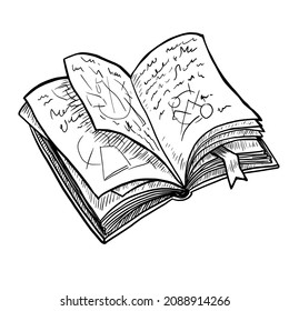 Alchemy book vector illustration isolated on white background
